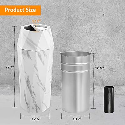 Mainstays 7.9 Gallon Trash Can Round Stainless Steel Office Garbage Trash  Can with Lid