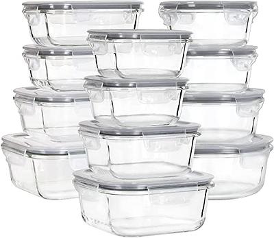 HOMBERKING Large Glass Meal Prep Containers, [5 Pack, 36oz | 4.5cups] Glass  Food Storage Containers with Lids, Airtight Glass Bento Boxes, BPA Free 