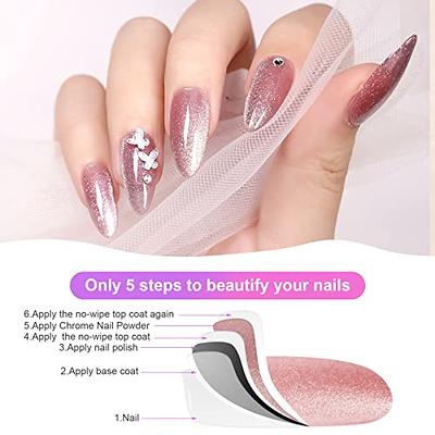 Chrome Nail Powder Set 6 Colors Rose Gold Chrome Nail Powder