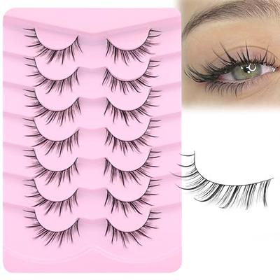 Anime Eyelashes Little Devil Spiky Manga Lashes 9 Pairs Thick Wispy Asian  Japanese Style Makeup Lashes Cat Eye Doll Fake Eyelashes Strip by Mavphnee