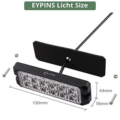 EYPINS 4 x 12 LED Front Flash, Flashing Light, Strobe Warning Light,  Emergency Warning Flasher, Dash Strobe, 48 W, 18 Flashing Modes for 12/24 V  Truck, Tractor, Truck, Car, Emergency Forklift Truck, : :  Automotive