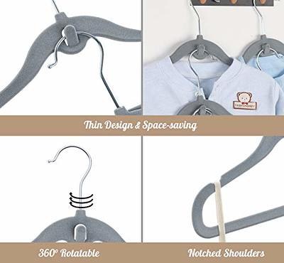 50 Pack Non Slip Velvet Clothes Hangers with Cascading Hooks Space