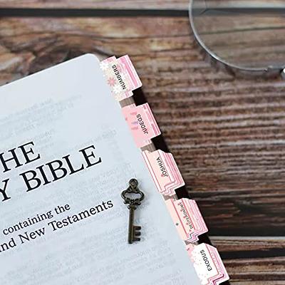 Laminated Blue Bible Tabs,Bible Journaling Supplies,Bible Study Tabs for  Women and Men,Old and New Testament Bible Book Index Tabs for Christian Gift