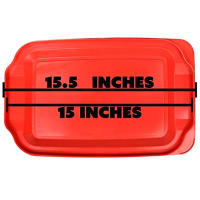 Pyrex (1) 233 3qt Glass Baking Dish and (1) 233-PC Red Plastic Lid