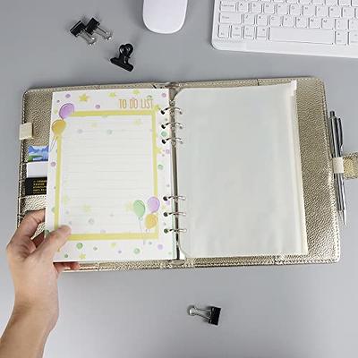  A7 Binder Cover Clear PVC Gold 6 Ring Budget Binder