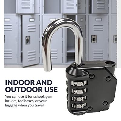 Newhouse Hardware Improved 4-Digit Combination Lock, Outdoor Waterproof  Padlock for School, Gym Locker, Sports Locker, Fence, Toolbox, Gate, and  Travel, Customizable 4-Digit Lock Combo