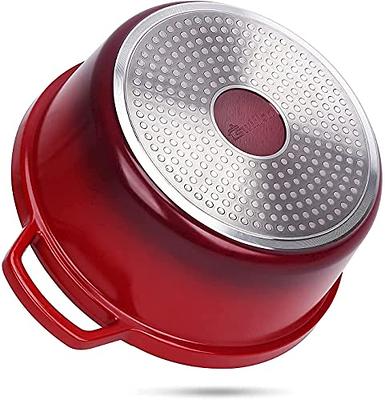 swiflon Dutch Oven Pot with Lid 6.8-QT Cast Aluminum Nonstick Casserole,  Lightweight Cookware Braiser Pot Suitable for Meats, Soups, Bread Baking in  Oven, Red - Yahoo Shopping