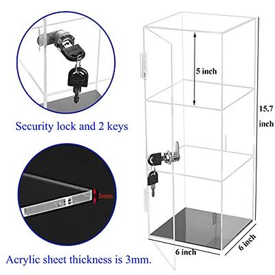 2 Tier Clear Acrylic Wall Mounted Collectibles Storage Shelf with