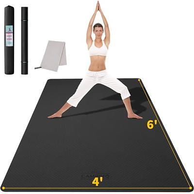 Costway Large Yoga Mat 6' x 4' x 8 mm Thick Workout Mats-Black