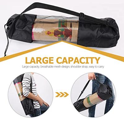 AROME Yoga Mat Bag for Women Men, Large Canvas Yoga Bag for 1/4