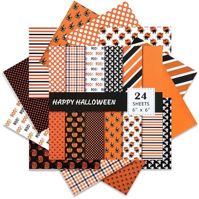 PUIKSXER 24 Sheets Halloween Scrapbook Paper, 6 Inch Pumpkin Witch Spider  Boo Pattern Paper Cardstock Single-Sided Orange Black Craft Paper for Card  Making Photo Album Party Decor (Style 1) - Yahoo Shopping