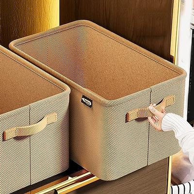 StorageWorks Storage Bins with Lids, Decorative Storage Boxes with Lids and  Soft Rope Handles, Mixing of Beige, White & Ivory, Large, 3-Pack