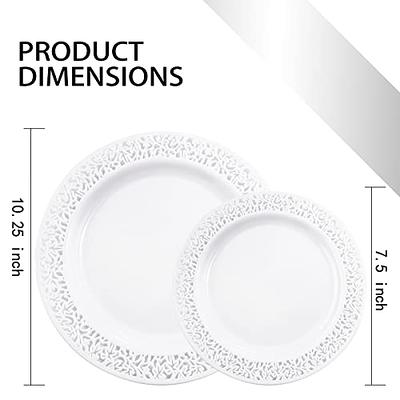 60PCS White Plastic Plates - Heavy Duty White Disposable Plates for  Party/Wedding - Include 30PCS 10.25inch White Dinner Plates and 30PCS  7.5inch White Dessert/Salad Plates