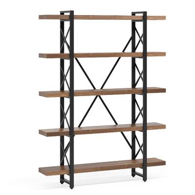 Pomona 48H Metal and Solid Wood Bath Floor Storage Shelf