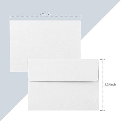 A7 Envelopes-100 Pack White Envelopes 5x7 V Flap, Perfect for 5x7 Photo,5X7  Cards, Invitation, Wedding, Announcements, Baby Shower-5.25 x 7.25