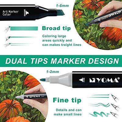 Milo 24 Art Marker Set Dual Tip Artist Markers | Brush Tip and Chisel Tip | Alcohol Based Coloring Markers | Includes Marker Storage Box