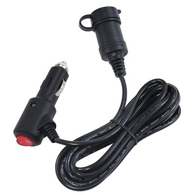 10FT 12volt DC Cigarette Lighter Extension Cord with On Off Switch - Black Car  Power Charge Extension