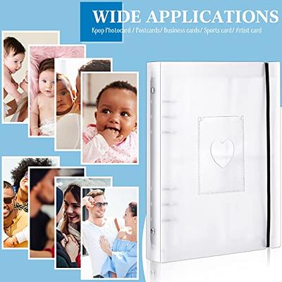  A5 Photocard Binder with 25 Pcs Inner 6 Ring, Clear K-Pop  Korean Pop Photocard Holder Binder Book, 4 Photo Style Photo Card Album 1  Set with 1 Letter Sticker : Home & Kitchen