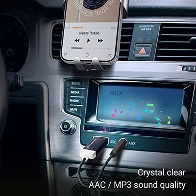 MaedHawk Bluetooth 5.0 Receiver with Microphone - Bluetooth Aux Adapter BT  Wireless Audio Car Kit with 3.5mm Jack (A2DP,USB Power,Auto on) for Car