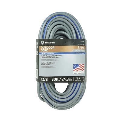 SOUTHWIRE, 12/3 SJTW 50' YELLOW OUTDOOR EXTENSION CORD WITH POWER