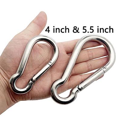 Carabiner Clip, Spring Snap Hooks, Heavy Duty Stainless Steel 304 Hooks  ,in/Outdoor Rope Connector 6Pack - Yahoo Shopping