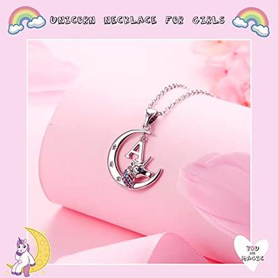 STORUP Unicorns Gifts for Girls Necklace, Silver Moon Pendant Unicorn  Necklace Unicorns Gifts for Girls Initial K Unicorn Necklace Girls Jewelry  Birthday Gifts for Girls Ages 6-8 8-12 Unicorn Gifts - Yahoo Shopping