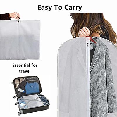 Misslo Hanging Garment Bag for Travel Closet Storage, 50 inch Moving Bag Clothes Carrier for Suit, Dress, Jacket, Shirt, Coat, Clothing Cover, Gray