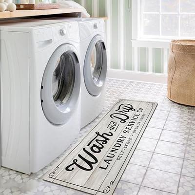 Laundry Room Rug Runner Area Rug Non Slip Soft Farmhouse Laundry Mats  Kitchen Floor Mat Mudroom Bathroom Laundry Room Decor 20 X 48 inch Grey-2