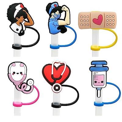 Nurse Series Reusable Silicone Straw Covers - Dust-proof And