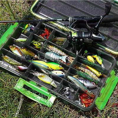 2-Tray Fishing Tackle Box Baits Fishhook Storage Container with Dividers  Waterproof Fishing Tool