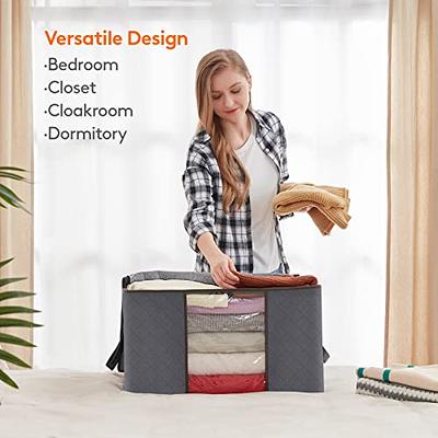 90L Large Storage Bags, 6 Pack Clothes Storage Bins Foldable Closet  Organizers Storage Containers with Durable Handles for Clothing, Blanket,  Comforters, Bed Sheets, Pillows and Toys (Gray)