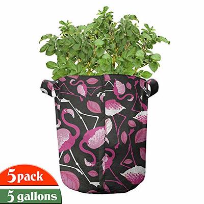 VEVOR Aeration Fabric Pots with Handles 400 gal. Plant Grow Bag Black Grow Bag Plant Container for Garden Planting (5-Pack)