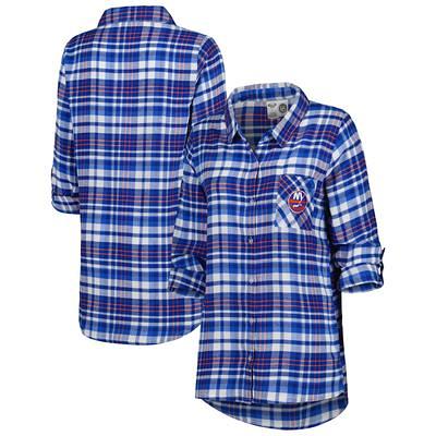 Women's Atlanta Braves Navy Flannel Button-Up Long Sleeve Shirt