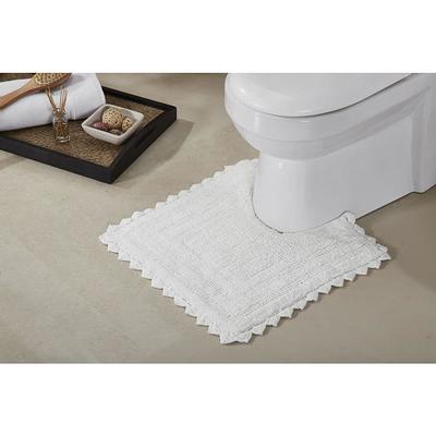 Better Trends Edge Collection Blue 100% Cotton Rectangle 3-Piece Bath Rug Set