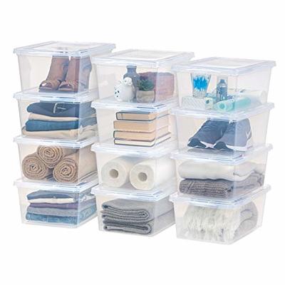 IRIS USA 6 Pack 12qt Clear View Plastic Storage Bin with Lid and