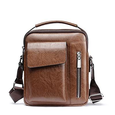 WEPLAN Crossbody Bag for Men, mini man purse,Travel Messenger Shoulder Bag  for Men, Small Side Bags for Mens