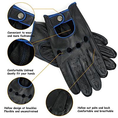 MGGM Collection Mens Touchscreen Unlined Leather Driving Gloves