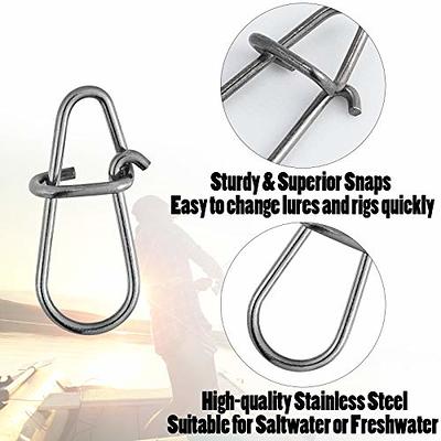  50 Pack Fishing Barrel Swivel Snaps, Safety Snap Interlock  Snaps Stainless Steel Swivels Fishing Tackles Size 3/0 132Lb Saltwater  Fishing Swivel Snaps Tackle Leader Rig Connector