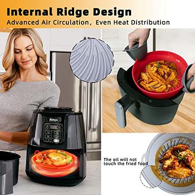 Air Fryer Silicone Liners, 8'' Square 4 to 8 QT Food Grade Heat Resistant  Reusable Airfryer Silicone Liners Inserts Baskets Accessories with Mitts  for