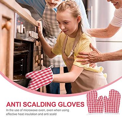 2Pcs Kids Oven Mitts Kitchen Heat Resistant Microwave Gloves Kitchen Mitts  for Children