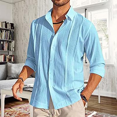 Long Sleeve Work Shirts for Men Mens Casual Button Down Long