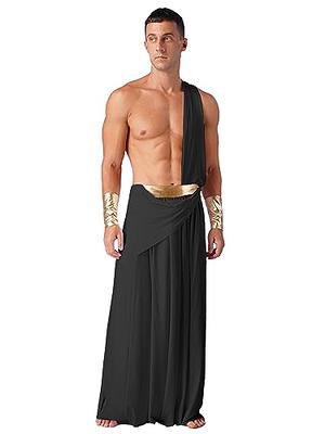 RUNQHUI Mens Greek God Costume Roman Toga Ancient Caesar Outfits One ...