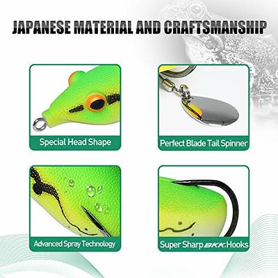 TRUSCEND Topwater Bass Fishing Frog Lures with Weedless BKK Hooks, Floating Soft  Frog Baits with Super Spoon/Anti-Sticked SBS Skirt, Japan Formula, 7 Times  Manual Printing (A2-Spintail) - Yahoo Shopping