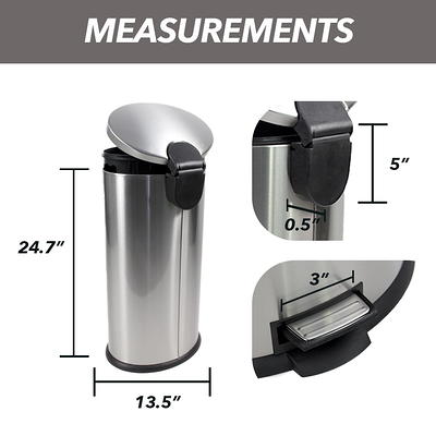 Mainstays Round 7.9-Gallon Trash Can, Stainless Steel 