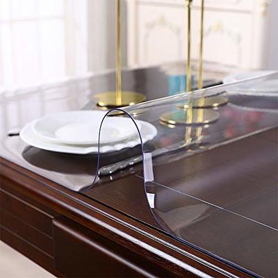 Wadrac Table Protector Transparent Plastic Clear Table Pad Clear Vinyl Plastic Floor Runner Kitchen Furniture Surface Countertop Protec