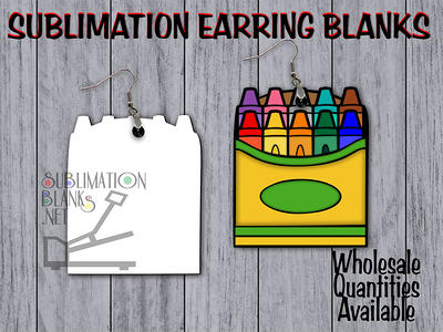 Double Sided Sublimation Blanks Teacher Earrings Crayons Back To