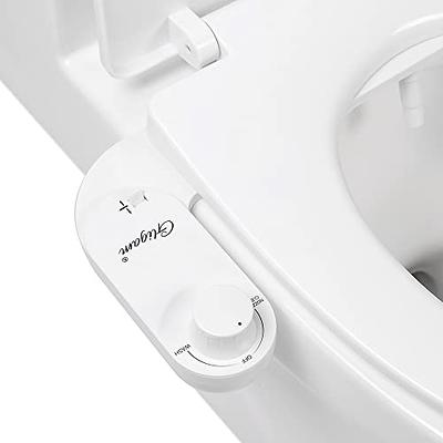 SAMODRA Bidet Attachment, Non-Electric Cold Water Bidet Toilet Seat  Attachment with Pressure Controls, Retractable Self-Cleaning Dual Nozzles  for
