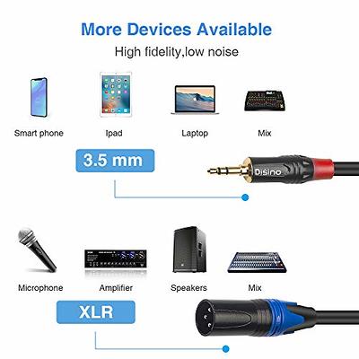 TISINO 1/8 to 1/4 Stereo Cable, 1/8 Inch TRS Stereo to Dual 1/4 inch TS  Mono Y-Splitter Cable 3.5mm Aux Mini Jack to Jack Breakout Cord - 10 feet