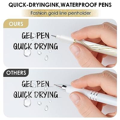 Colored Pens Bulk 6-Pack,Cute Noble Gold Line Penholder Pens