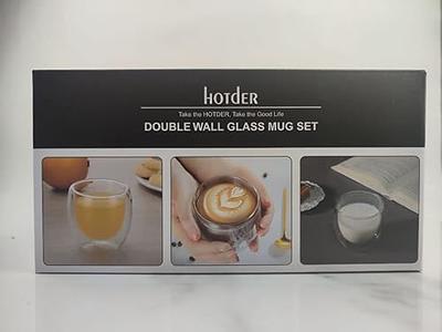 hotder Double Wall Insulated Glasses 8.5 Ounces-Clear Glass Coffee Cups,Clear  Coffee Mugs … (2 PACK) - Yahoo Shopping